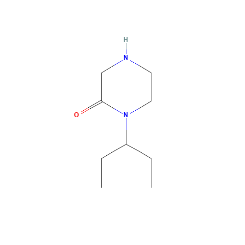 1-pentan-3-ylpiperazin-2-one (CAS: 1284246-77-0) - Chemical Structure and Molecular Formula 
