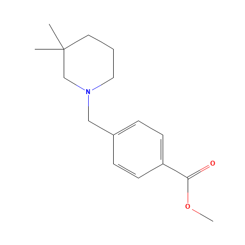 methyl 4-[(3,3-dimethylpiperidin-1-yl)methyl]benzoate (CAS: 1035270-82-6) - Chemical Structure and Molecular Formula 