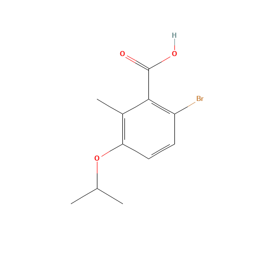 6-bromo-2-methyl-3-propan-2-yloxybenzoic acid (CAS: 1616288-92-6) - Chemical Structure and Molecular Formula 