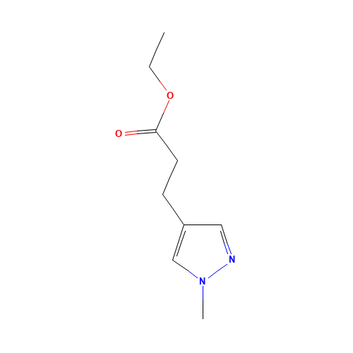 ethyl 3-(1-methylpyrazol-4-yl)propanoate (CAS: 192661-37-3) - Chemical Structure and Molecular Formula 