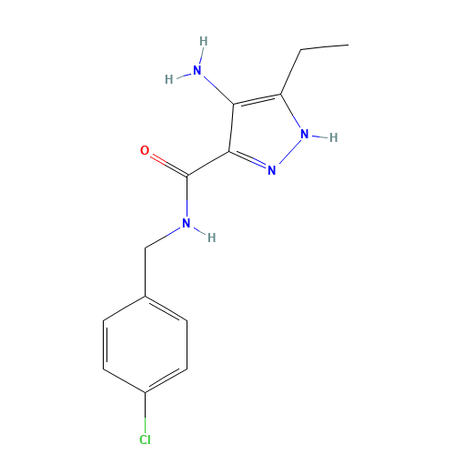 4-amino-N-[(4-chlorophenyl)methyl]-5-ethyl-1H-pyrazole-3-carboxamide (CAS: 915372-16-6) - Related Chemical Product