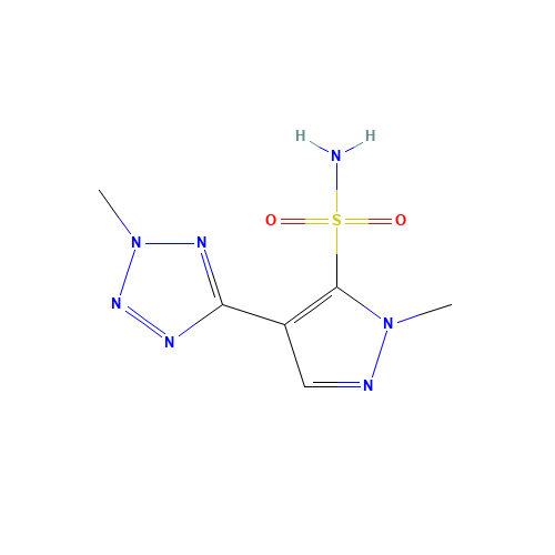 2-methyl-4-(2-methyltetrazol-5-yl)pyrazole-3-sulfonamide (CAS: 139481-22-4) - Chemical Structure and Molecular Formula 
