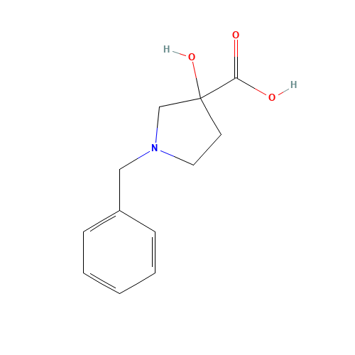 1-benzyl-3-hydroxypyrrolidine-3-carboxylic acid (CAS: 67117-22-0) - Chemical Structure and Molecular Formula 