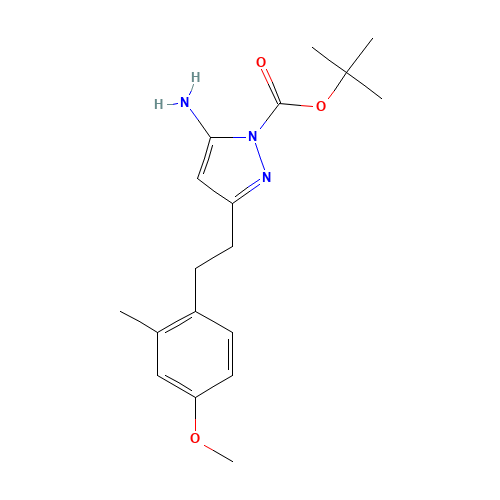 tert-butyl 5-amino-3-[2-(4-methoxy-2-methylphenyl)ethyl]pyrazole-1-carboxylate (CAS: 1035270-99-5) - Related Chemical Product