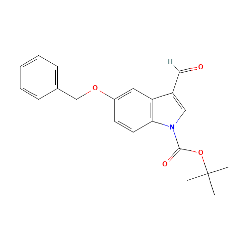 tert-butyl 3-formyl-5-phenylmethoxyindole-1-carboxylate (CAS: 914348-98-4) - Chemical Structure and Molecular Formula 