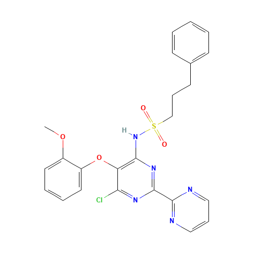 N-[6-chloro-5-(2-methoxyphenoxy)-2-pyrimidin-2-ylpyrimidin-4-yl]-3-phenylpropane-1-sulfonamide (CAS: 218601-34-4) - Related Chemical Product