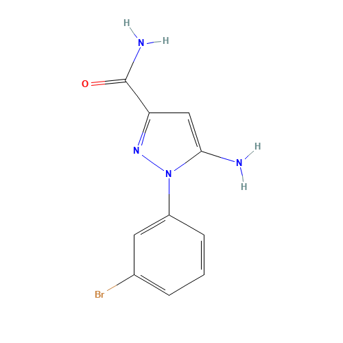 5-amino-1-(3-bromophenyl)pyrazole-3-carboxamide (CAS: 784143-10-8) - Chemical Structure and Molecular Formula 