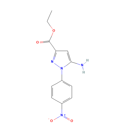 ethyl 5-amino-1-(4-nitrophenyl)pyrazole-3-carboxylate (CAS: 866838-08-6) - Chemical Structure and Molecular Formula 