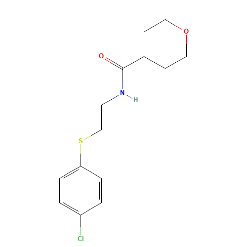 N-[2-(4-chlorophenyl)sulfanylethyl]oxane-4-carboxamide (CAS: 1240651-71-1) - Related Chemical Product