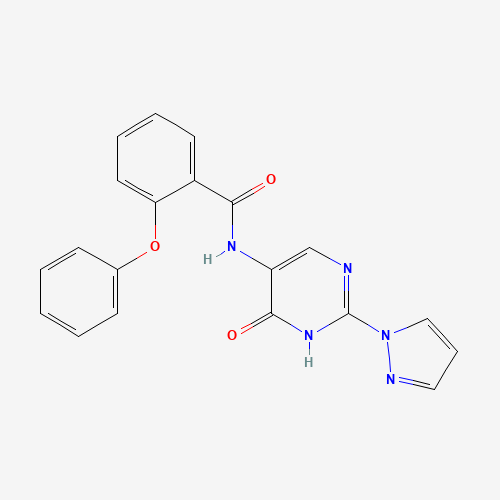 N-(6-oxo-2-pyrazol-1-yl-1H-pyrimidin-5-yl)-2-phenoxybenzamide (CAS: 1343458-02-5) - Related Chemical Product