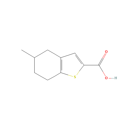 5-methyl-4,5,6,7-tetrahydro-1-benzothiophene-2-carboxylic acid (CAS: 588698-05-9) - Chemical Structure and Molecular Formula 