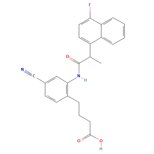 4-[4-cyano-2-[2-(4-fluoronaphthalen-1-yl)propanoylamino]phenyl]butanoic acid (CAS: 402473-54-5) - Related Chemical Product