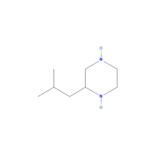 2-(2-methylpropyl)piperazine (CAS: 84477-68-9) - Chemical Structure and Molecular Formula 
