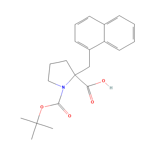 1-[(2-methylpropan-2-yl)oxycarbonyl]-2-(naphthalen-1-ylmethyl)pyrrolidine-2-carboxylic acid (CAS: 351002-65-8) - Chemical Structure and Molecular Formula 