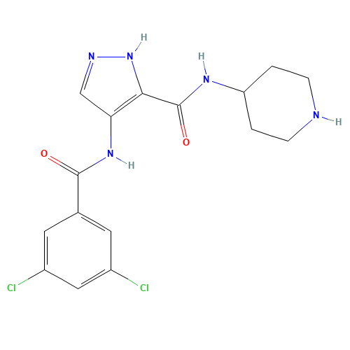 4-[(3,5-dichlorobenzoyl)amino]-N-piperidin-4-yl-1H-pyrazole-5-carboxamide (CAS: 1109289-42-0) - Related Chemical Product