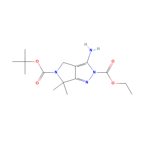 5-O-tert-butyl 2-O-ethyl 3-amino-6,6-dimethyl-4H-pyrrolo[3,4-c]pyrazole-2,5-dicarboxylate (CAS: 718632-46-3) - Related Chemical Product