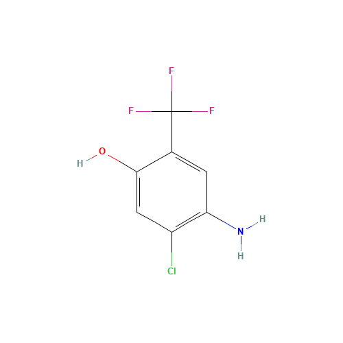 4-amino-5-chloro-2-(trifluoromethyl)phenol (CAS: 51571-01-8) - Chemical Structure and Molecular Formula 