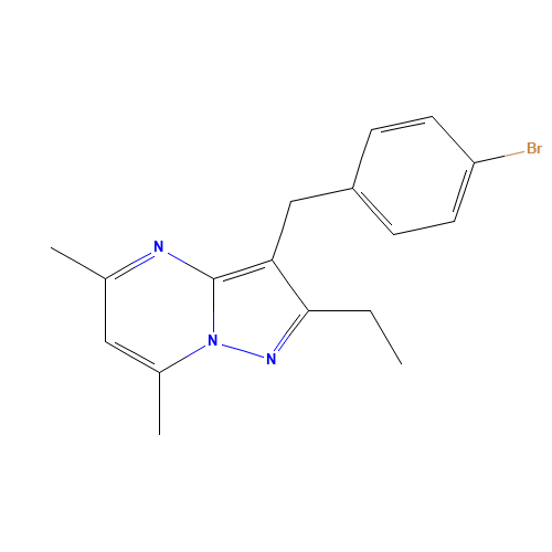 3-[(4-bromophenyl)methyl]-2-ethyl-5,7-dimethylpyrazolo[1,5-a]pyrimidine (CAS: 1401728-63-9) - Related Chemical Product