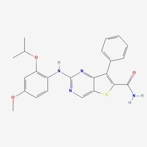 2-(4-methoxy-2-propan-2-yloxyanilino)-7-phenylthieno[3,2-d]pyrimidine-6-carboxamide (CAS: 1462947-84-7) - Related Chemical Product