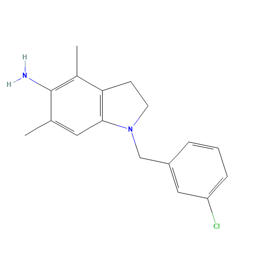1-[(3-chlorophenyl)methyl]-4,6-dimethyl-2,3-dihydroindol-5-amine (CAS: 1114453-52-9) - Related Chemical Product