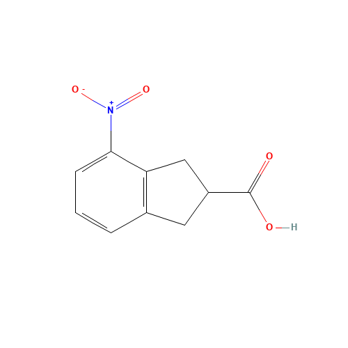 4-nitro-2,3-dihydro-1H-indene-2-carboxylic acid (CAS: 209225-00-3) - Chemical Structure and Molecular Formula 