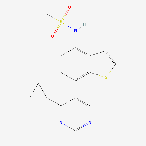 N-[7-(4-cyclopropylpyrimidin-5-yl)-1-benzothiophen-4-yl]methanesulfonamide (CAS: 1428880-94-7) - Related Chemical Product