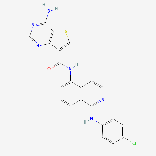 4-amino-N-[1-(4-chloroanilino)isoquinolin-5-yl]thieno[3,2-d]pyrimidine-7-carboxamide (CAS: 1446111-97-2) - Related Chemical Product