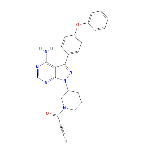 1-[3-[4-amino-3-(4-phenoxyphenyl)pyrazolo[3,4-d]pyrimidin-1-yl]piperidin-1-yl]prop-2-yn-1-one (CAS: 936563-91-6) - Related Chemical Product