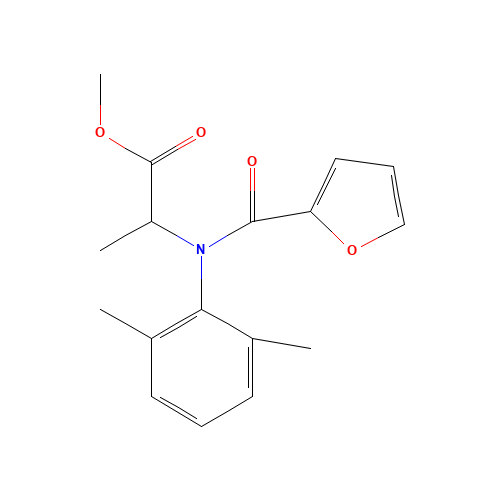 methyl 2-[N-(furan-2-carbonyl)-2,6-dimethylanilino]propanoate (CAS: 57646-30-7) - Chemical Structure and Molecular Formula 