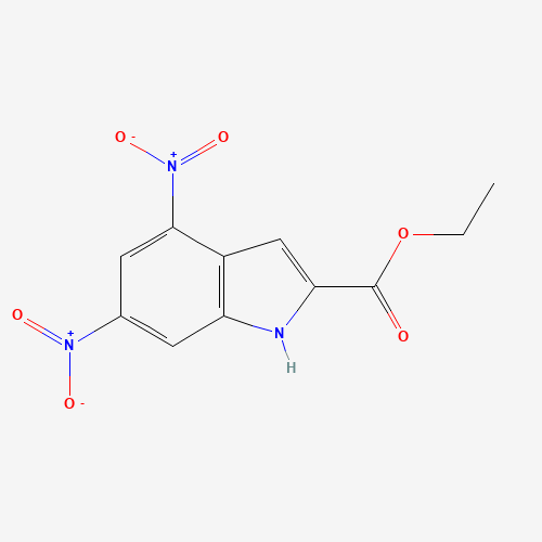 ethyl 4,6-dinitro-1H-indole-2-carboxylate (CAS: 1003708-70-0) - Chemical Structure and Molecular Formula 