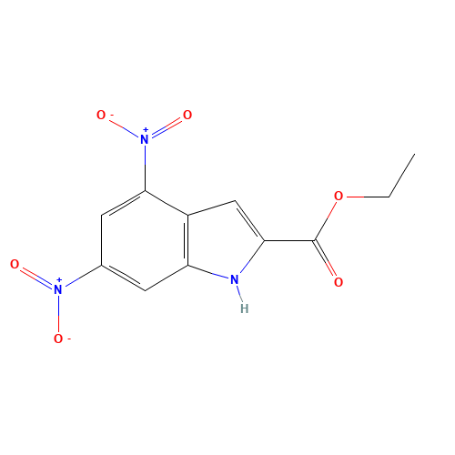 ethyl 4,6-dinitro-1H-indole-2-carboxylate (CAS: 1003708-70-0) - Chemical Structure and Molecular Formula 