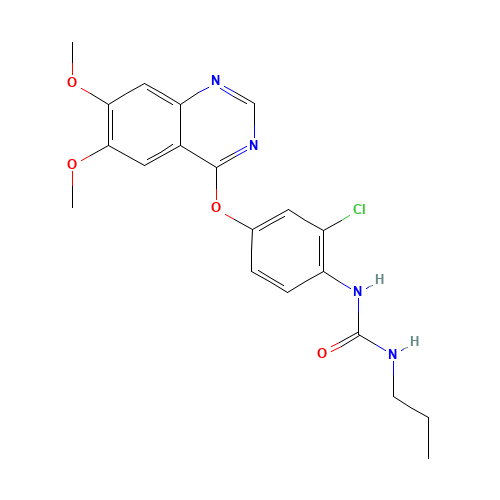 1-[2-chloro-4-(6,7-dimethoxyquinazolin-4-yl)oxyphenyl]-3-propylurea (CAS: 286370-15-8) - Related Chemical Product