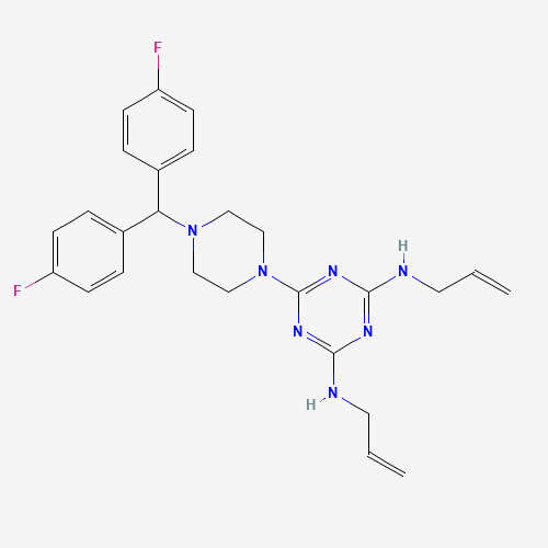 6-[4-[bis(4-fluorophenyl)methyl]piperazin-1-yl]-2-N,4-N-bis(prop-2-enyl)-1,3,5-triazine-2,4-diamine (CAS: 27469-53-0) - Related Chemical Product