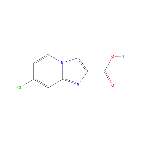 7-chloroimidazo[1,2-a]pyridine-2-carboxylic acid (CAS: 1020038-42-9) - Chemical Structure and Molecular Formula 
