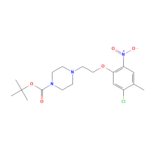 tert-butyl 4-[2-(5-chloro-4-methyl-2-nitrophenoxy)ethyl]piperazine-1-carboxylate (CAS: 862874-10-0) - Chemical Structure and Molecular Formula 