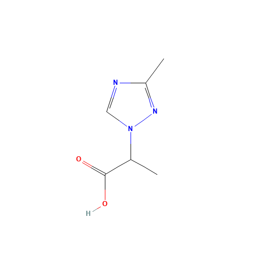 2-(3-methyl-1,2,4-triazol-1-yl)propanoic acid (CAS: 1190392-52-9) - Chemical Structure and Molecular Formula 