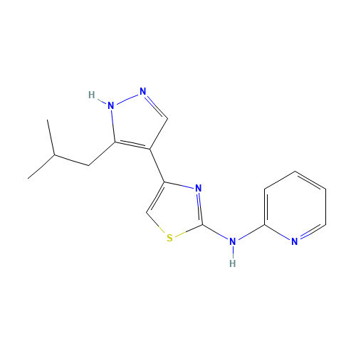 4-[5-(2-methylpropyl)-1H-pyrazol-4-yl]-N-pyridin-2-yl-1,3-thiazol-2-amine (CAS: 1235312-56-7) - Related Chemical Product