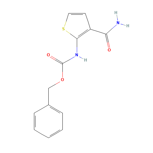 benzyl N-(3-carbamoylthiophen-2-yl)carbamate (CAS: 1093877-96-3) - Chemical Structure and Molecular Formula 