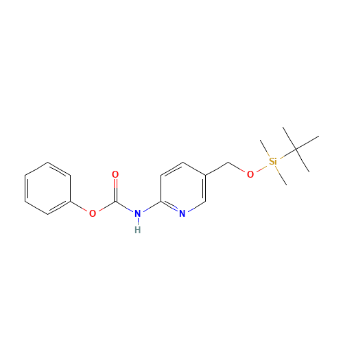 phenyl N-[5-[[tert-butyl(dimethyl)silyl]oxymethyl]pyridin-2-yl]carbamate (CAS: 1018447-30-7) - Chemical Structure and Molecular Formula 