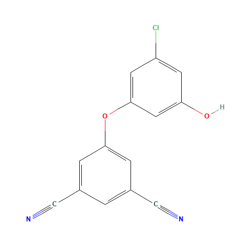 5-(3-chloro-5-hydroxyphenoxy)benzene-1,3-dicarbonitrile (CAS: 920036-19-7) - Chemical Structure and Molecular Formula 
