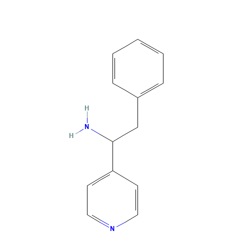 2-phenyl-1-pyridin-4-ylethanamine (CAS: 118385-86-7) - Chemical Structure and Molecular Formula 
