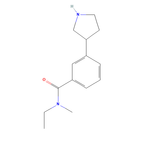 N-ethyl-N-methyl-3-pyrrolidin-3-ylbenzamide (CAS: 1224049-73-3) - Chemical Structure and Molecular Formula 