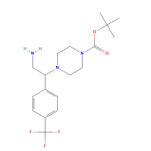 tert-butyl 4-[2-amino-1-[4-(trifluoromethyl)phenyl]ethyl]piperazine-1-carboxylate (CAS: 444892-59-5) - Related Chemical Product