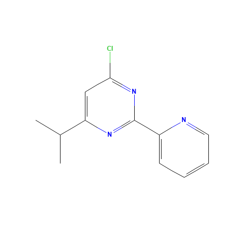 4-chloro-6-propan-2-yl-2-pyridin-2-ylpyrimidine (CAS: 1153412-93-1) - Chemical Structure and Molecular Formula 