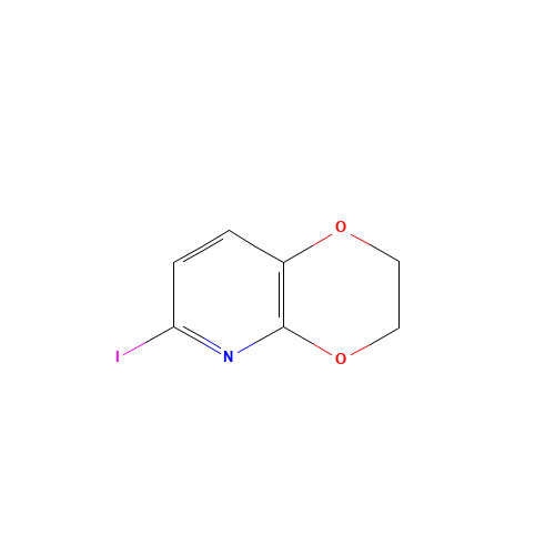 6-iodo-2,3-dihydro-[1,4]dioxino[2,3-b]pyridine (CAS: 1246088-42-5) - Chemical Structure and Molecular Formula 