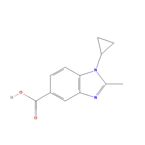 1-cyclopropyl-2-methylbenzimidazole-5-carboxylic acid (CAS: 1094428-46-2) - Chemical Structure and Molecular Formula 