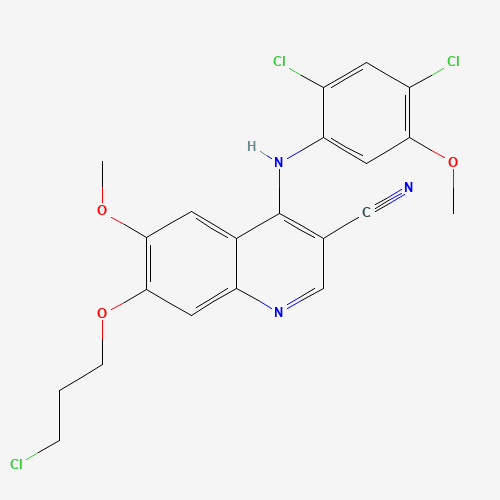 7-(3-chloropropoxy)-4-(2,4-dichloro-5-methoxyanilino)-6-methoxyquinoline-3-carbonitrile (CAS: 380844-49-5) - Related Chemical Product