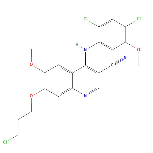 7-(3-chloropropoxy)-4-(2,4-dichloro-5-methoxyanilino)-6-methoxyquinoline-3-carbonitrile (CAS: 380844-49-5) - Related Chemical Product
