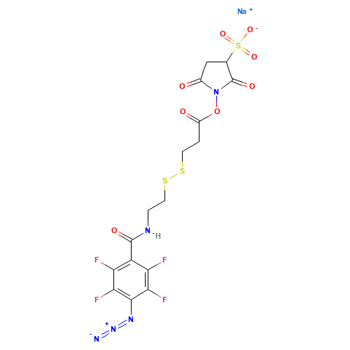 sodium;1-[3-[2-[(4-azido-2,3,5,6-tetrafluorobenzoyl)amino]ethyldisulfanyl]propanoyloxy]-2,5-dioxopyrrolidine-3-sulfonate (CAS: 220446-74-2) - Related Chemical Product