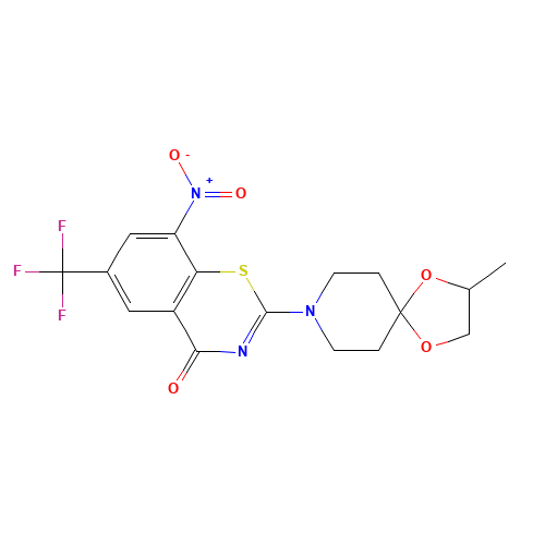 2-(3-methyl-1,4-dioxa-8-azaspiro[4.5]decan-8-yl)-8-nitro-6-(trifluoromethyl)-1,3-benzothiazin-4-one (CAS: 957217-65-1) - Related Chemical Product